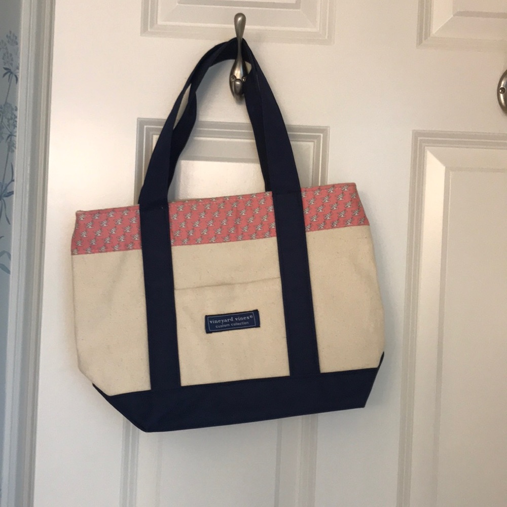 Small Vineyard Vines Linen Knot Print Bag